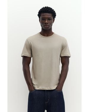Pull&Bear Slim Fit Basic T-Shirt - Natural