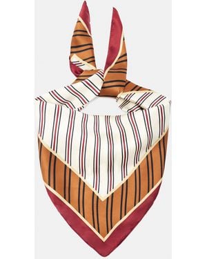 Pull&Bear Striped Satin Scarf - White
