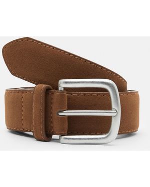 Pull&Bear Faux Suede Belt - Brown
