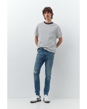 Pull&Bear Skinny Jeans Mit Rissen - Blau