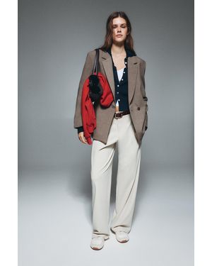 Pull&Bear Double-Breasted Blazer - Grey