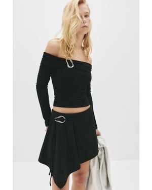 Pull&Bear Pareo Mini Skirt With Buckle - Black