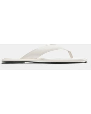 Pull&Bear Flat Strappy Sandals - White