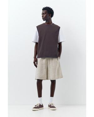 Pull&Bear 100% Linen Bermuda Sweat Shorts - Multicolour