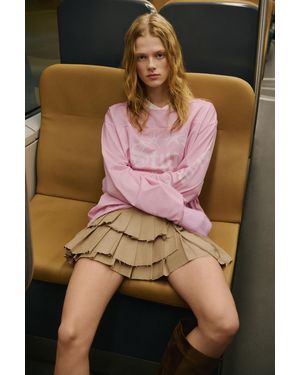 Pull&Bear Stwd Mesh Football T-Shirt - Pink