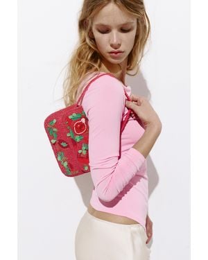 Pull&Bear Beaded Shoulder Bag - Pink