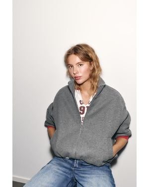 Pull&Bear Balloon Bomber Jacket - Grey