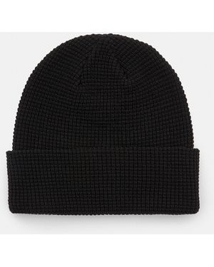 Pull&Bear Waffle-Knit Beanie - Black