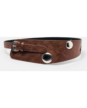 Pull&Bear Studded Belt - Brown