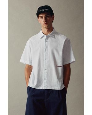Pull&Bear Striped Short Sleeve Shirt - Grey