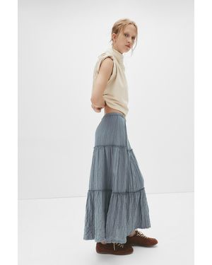 Pull&Bear Panelled Midi Skirt - White