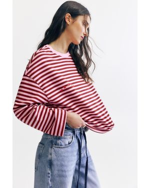 Pull&Bear T-Shirt With Stars And Slogan - Red