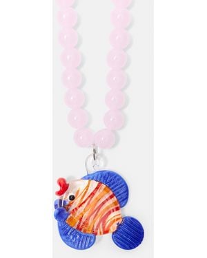 Pull&Bear Pleasures X Stwd Bead Necklace - White