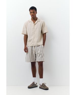 Pull&Bear Linen Blend Jogger Bermuda Shorts - Multicolour