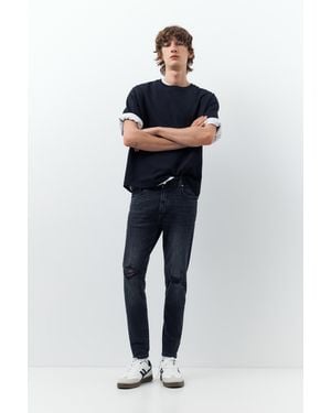 Pull&Bear Skinny Jeans Mit Rissen - Blau