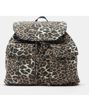 Pull&Bear Print Backpack - Grey