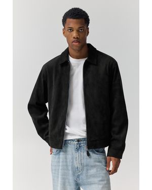 Pull&Bear Faux Suede Jacket - Black