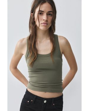 Pull&Bear Basic Tank Top - Green
