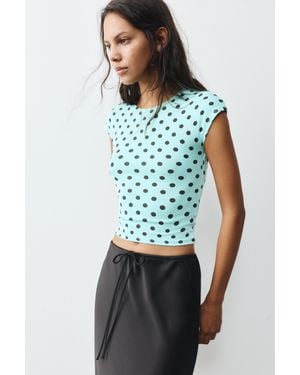 Pull&Bear Fitted Short Sleeve T-Shirt - Blue