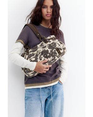 Pull&Bear Cow Print Shoulder Bag - Multicolour