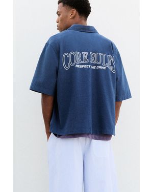 Pull&Bear Stwd Studio Short Sleeve Shirt - Blue