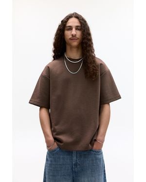 Pull&Bear Einfaches Sweatshirt Mit Kurzen Ärmeln - Braun
