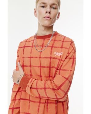 Pull&Bear Stwd Checked T-Shirt - Orange