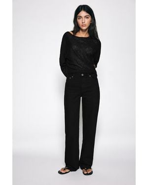 Pull&Bear High-Waist Wide Straight-Leg Jeans - Blue