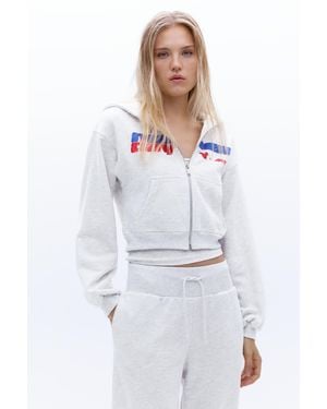 Pull&Bear Disney X F1 Kapuzensweatshirt Mit Reißverschluss - Weiß