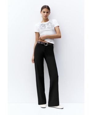 Pull&Bear Full Length Smart Trousers - Black
