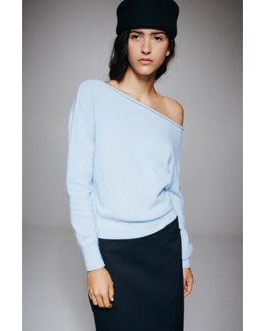 Pull&Bear Pullover Mit U-Boot-Ausschnitt Und Weicher Haptik - Weiß