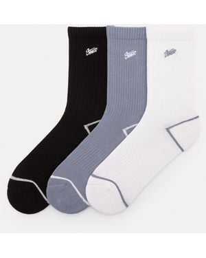 Pull&Bear Pack Of 3 Pairs Of Socks - Black