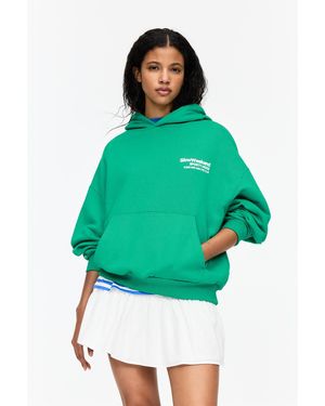 Pull&Bear Slow Weekend Hoodie - Green