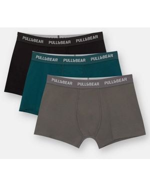 Pull&Bear 3-Pack Of Boxers With Contrast Waistband - Multicolour