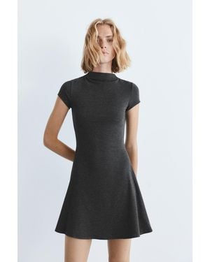 Pull&Bear Short Mock Neck Dress - Black