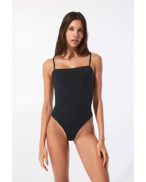 Pull&Bear Basic-Badeshorts Mit Trägern - Blau
