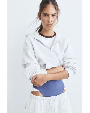 Pull&Bear Hoodie With Zipper - Blue