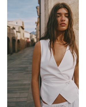 Pull&Bear Rustikale Leinenweste - Mehrfarbig