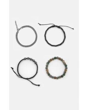 Pull&Bear 4-Pack Of Bead Bracelets - Black