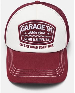 Pull&Bear “Garage'91” Trucker Cap - Red