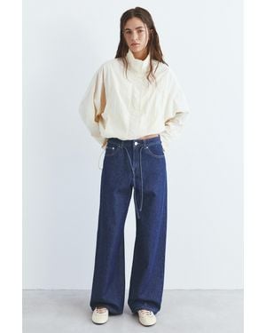 Pull&Bear Baggy Jeans With Drawstring - Blue