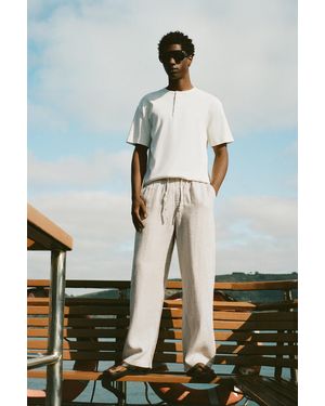 Pull&Bear 100% Linen Jogger Trousers - Multicolour
