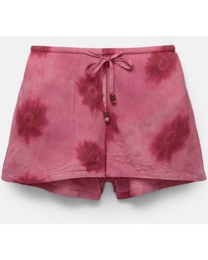 Pull&Bear Printed Shorts - Pink