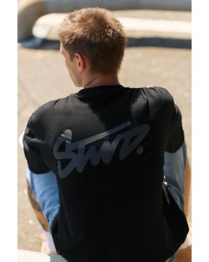 Pull&Bear Stwd Double Sleeve T-Shirt - Black