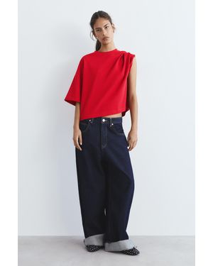 Pull&Bear Boxy Short Sleeve T-Shirt - Red