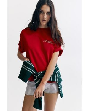 Pull&Bear T-Shirt With Romantic Graphic - Red