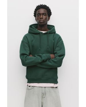 Pull&Bear Basic Hoodie - Green