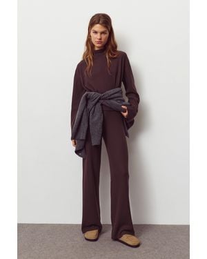 Pull&Bear Soft Touch Straight Fit Trousers - Purple