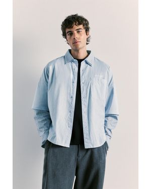 Pull&Bear Doppellagiges Hemd Mit Streifen - Schwarz