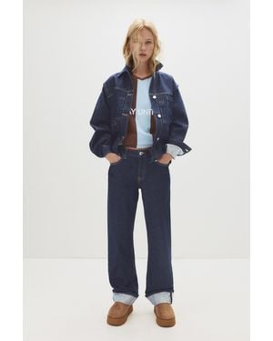Pull&Bear Selvedge Straight-Leg Jeans - Blue